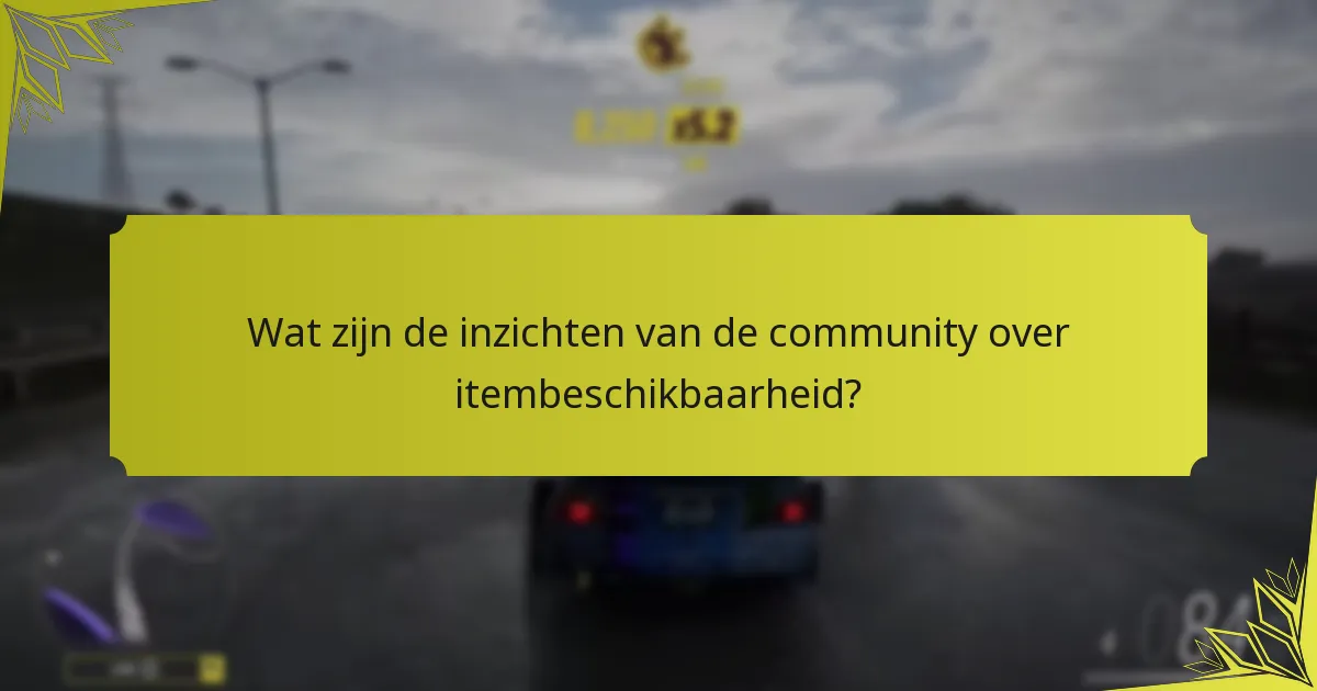 Wat zijn de inzichten van de community over itembeschikbaarheid?